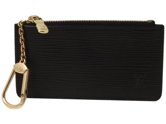 Louis Vuitton Black Epi Leather Pochette Cles Key Pouch Keychain ref.294628  - Joli Closet