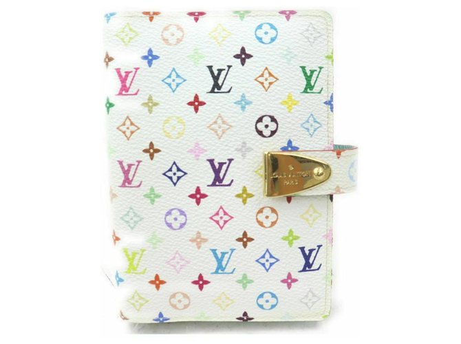 Louis Vuitton Funda de agenda blanca con monograma multicolor  ref.294693