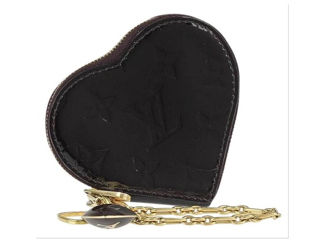 Louis Vuitton Amarante Vernis Heart Coin Purse Change Pouch RL24LVA625 Cuir  ref.294729