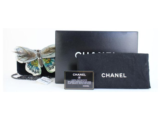 Chanel Pochette à chaîne à paillettes et plumes de papillon 3CCTTY71417  ref.294749