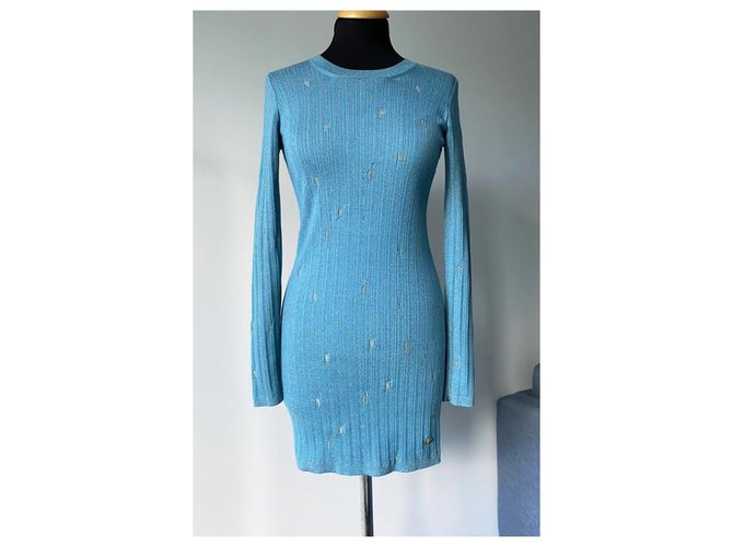Chanel Paris-Byzance Dress Turquoise Cashmere  ref.295072