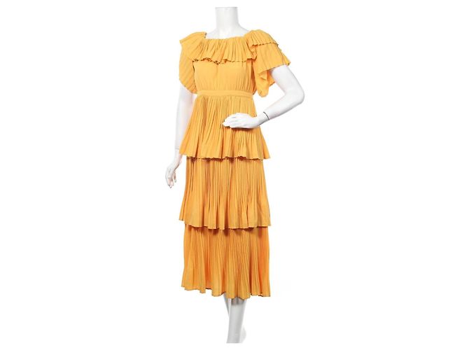 Autre Marque Vestido plisado FOREVER UNIQUE amarillo