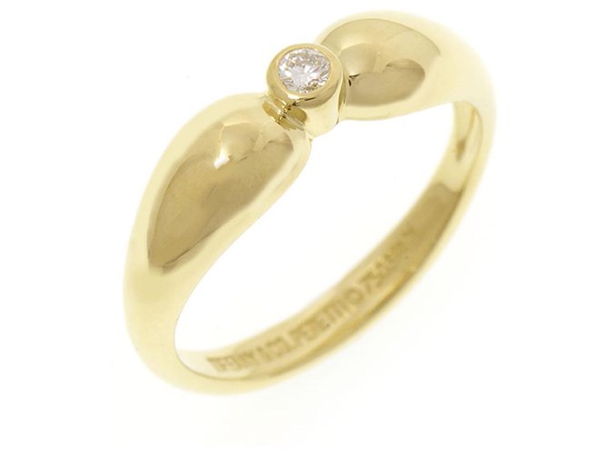 Tiffany & Co Tiffany Gold 18K Diamond Ring Golden Metal  ref.295191