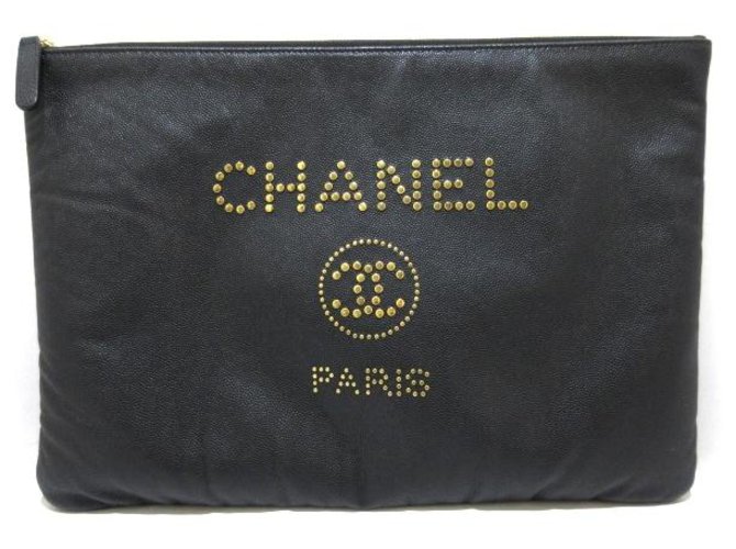 Chanel Deauville Preto Couros exóticos  ref.295612