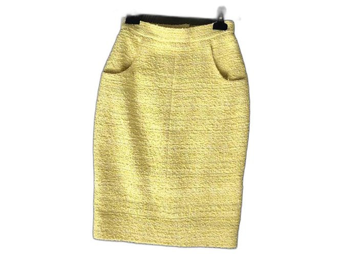 Chanel Jessica Parker Tweed Skirt Yellow  ref.295668