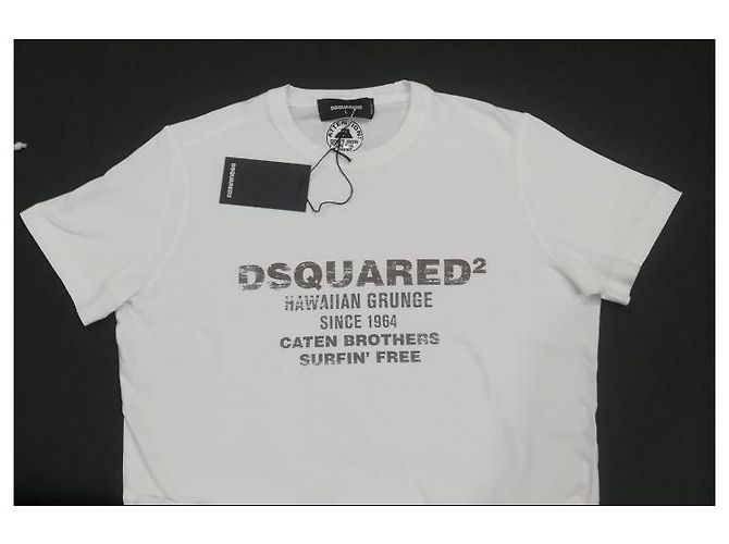 Camiseta de algodón blanca Dsquared2 Blanco