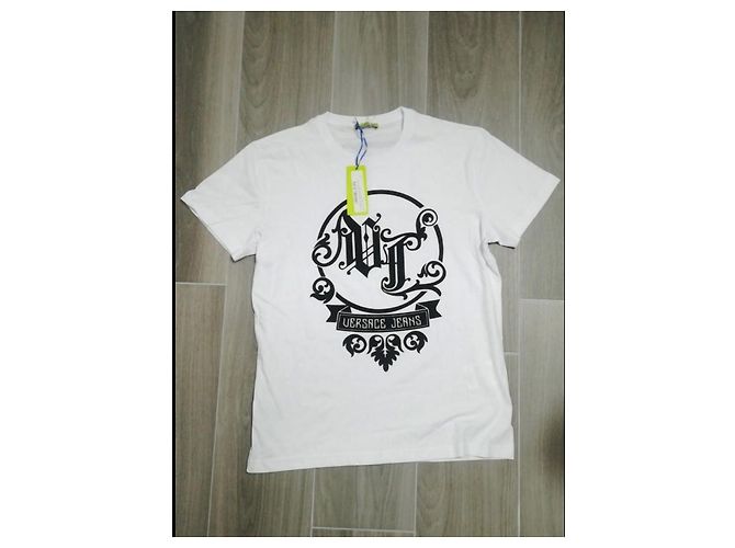 Camiseta Versace de algodón blanca L Blanco