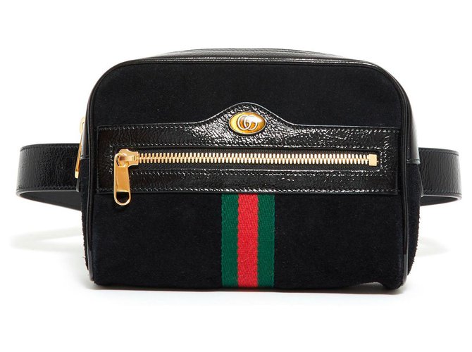 Gucci Ophidia Black Suede Belt Bag