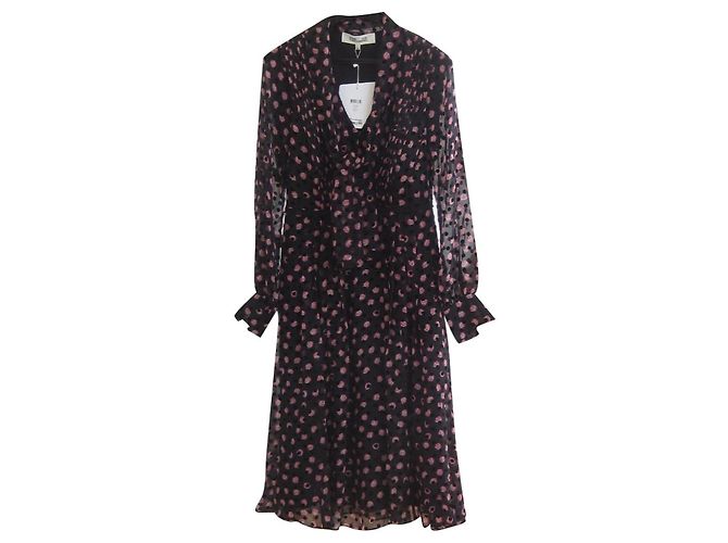 Diane Von Furstenberg DVF Aleka Seidenkleid Schwarz