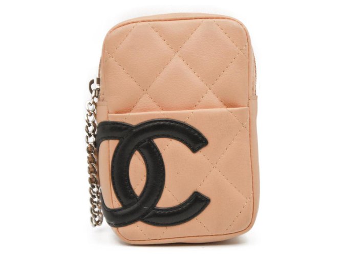 Chanel carteiras Bege Couro  ref.296173