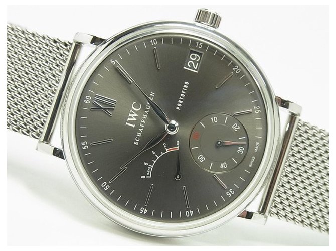 IWC Portofino Hand-Wound 8 DAY'S Ref.IW510115 Genuine goods Mens Grey Steel  ref.296198 - Joli Closet