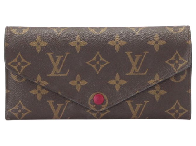 Portafoglio Sarah Long Louis Vuitton con monogramma marrone Tela  ref.296392