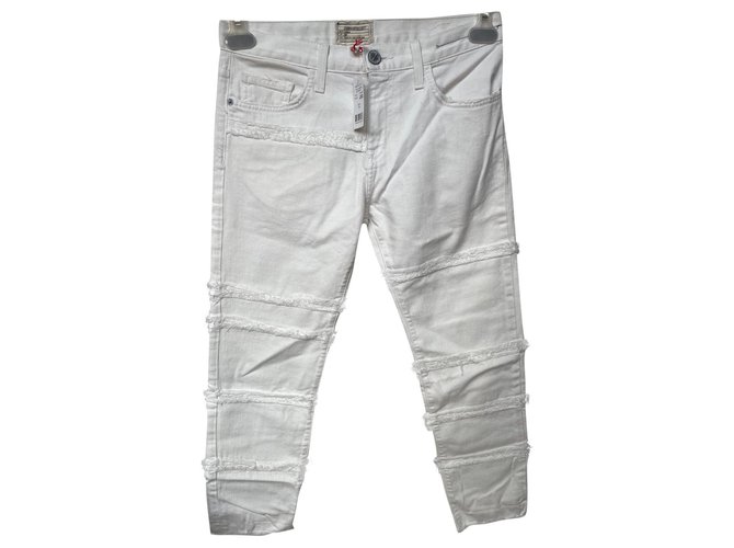 Current Elliott Jeans White Cotton  ref.296675