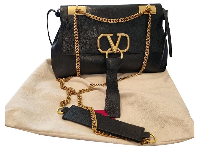 Borsa Valentino Garavani in pelle nera Nero