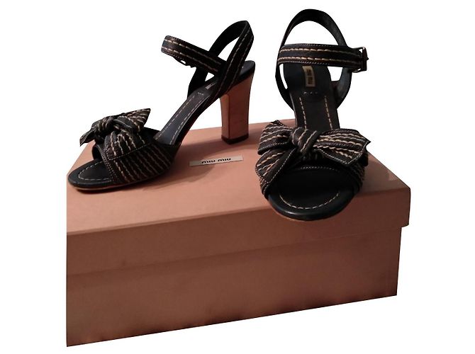 Miu Miu sandals with heel Navy blue