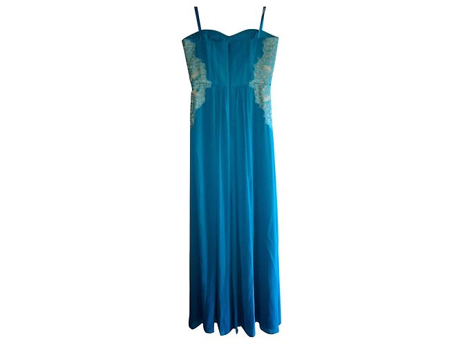 Bcbg Max Azria Maxi abito da sera in tessuto Ashby NWT Blu
