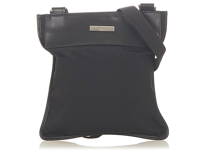 gucci black canvas crossbody bag