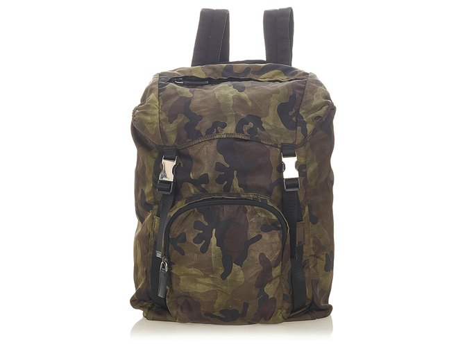 Prada Green Tessuto Camouflage Backpack