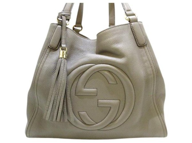 Gucci Soho Grey Leather  ref.297232