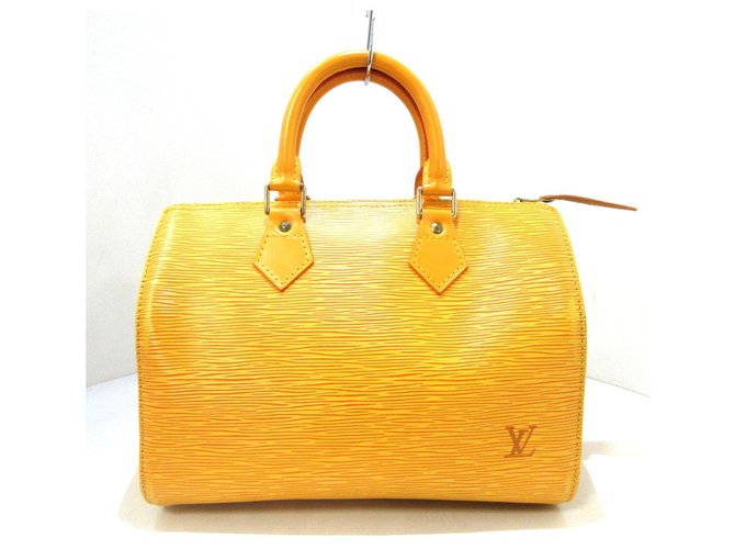 Louis Vuitton Speedy 25 Amarelo Couro  ref.297286