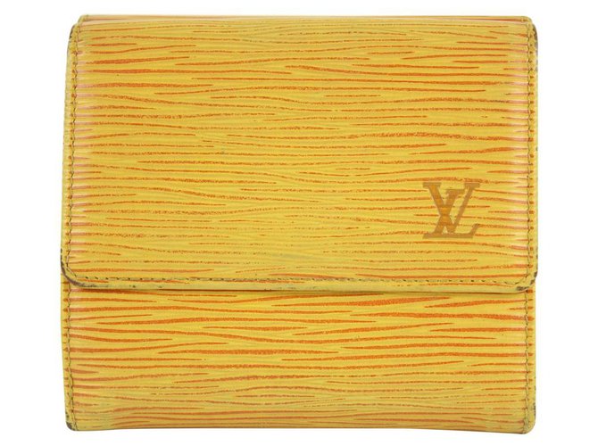 Louis Vuitton Yellow Epi Leather Elise Compact Wallet ref.297332