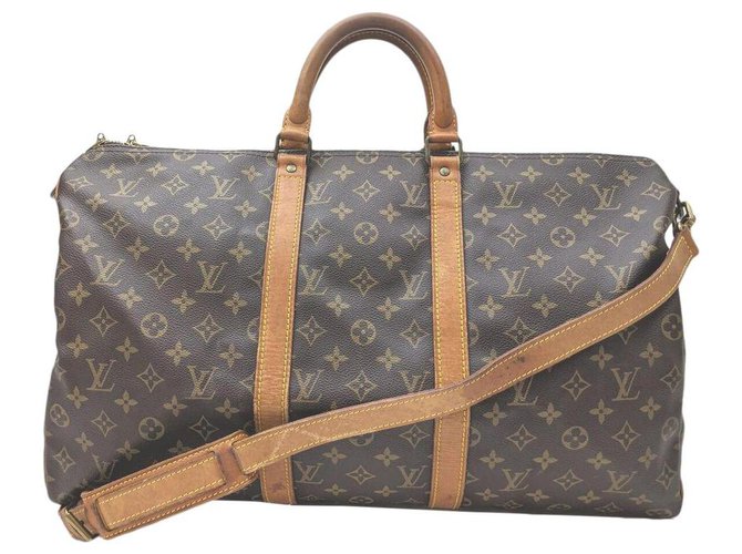 Louis Vuitton Monogram Keepall Bandouliere 50 Boston Duffle Bag