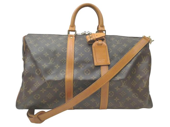Louis Vuitton Monogram Keepall Bandouliere 45 Duffle Bag with Strap Leather  Metal ref.297385 - Joli Closet