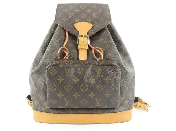 Louis Vuitton Backpack Montsouris Damier Ebene GM Brown in Canvas with  Brass - US