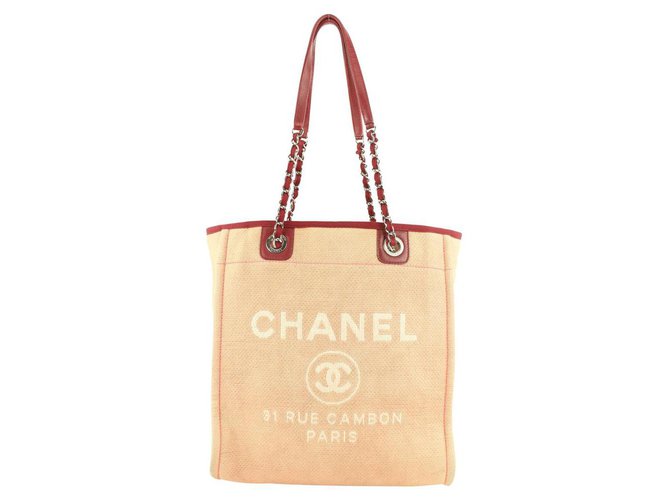 Chanel Burgundy Bordeaux North South Deauville Chain Tote Bag Leather  ref.297431
