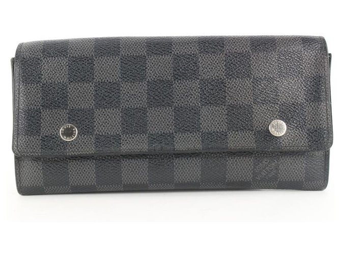 LOUIS VUITTON Damier Graphite Zippy Wallet Vertical Wallet N63095 LV Auth  22545