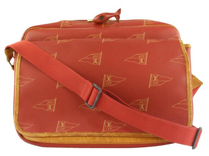Louis Vuitton 1995 LV Cup Red Bosphore Calvi Messenger Crossbody Bag Leather  ref.297496