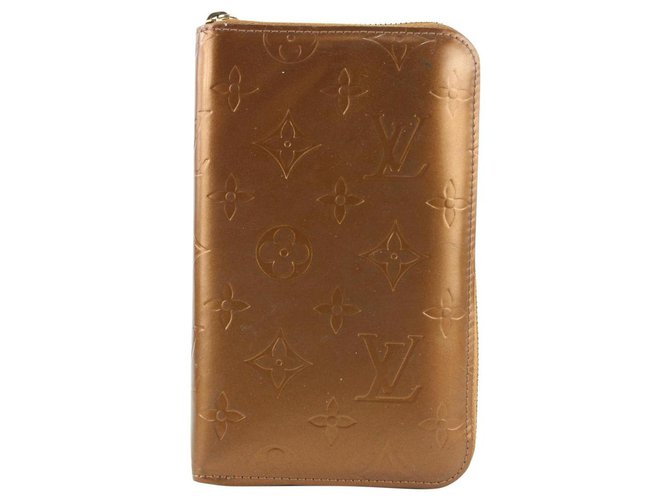 Louis Vuitton Vernis Zippy Compact Wallet Bronze Leder  ref.297577