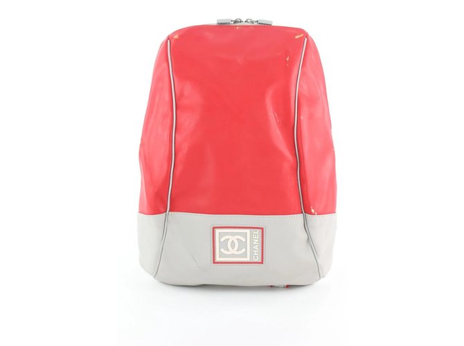 Chanel Red Sports Logo CC Backpack  ref.297582