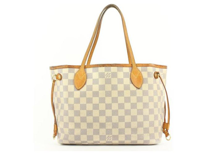 Louis Vuitton Small Damier Azur Neverfull PM Tote Bag Leather ref.297600 -  Joli Closet