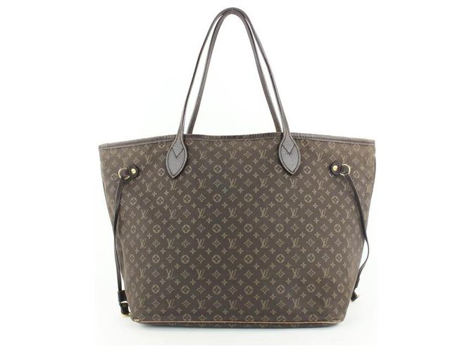 Louis Vuitton Ebene Monogram Mini Lin Idylle Neverfull MM Tote bag Leather  ref.297624