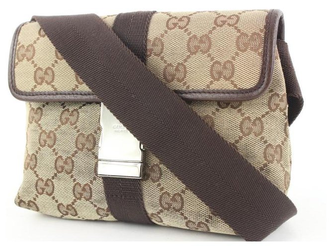 Gucci GG Monogram Waist Bum Bag Brown - Gucci Handbags