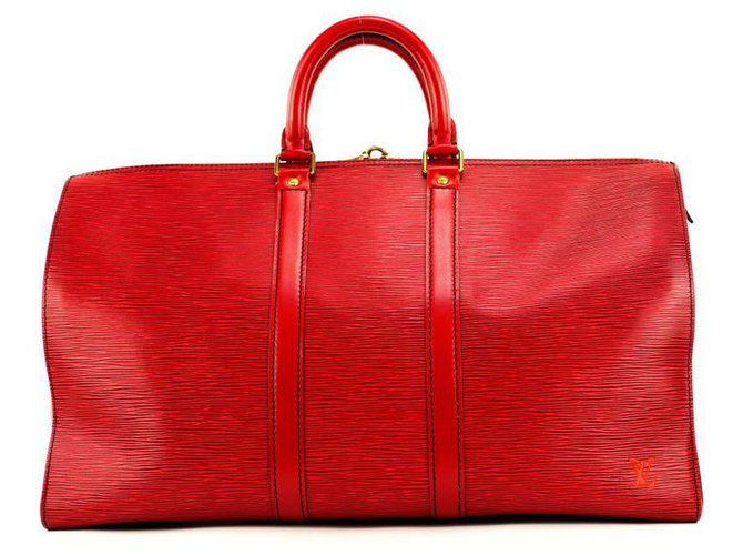 Louis Vuitton Red Epi Leather Keepall 50 Mochila Couro  ref.297751