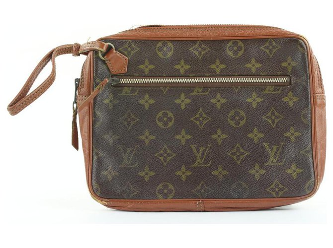 Louis Vuitton Monogram Pochette Marly Dragonne Wristlet Pouch Leather  ref.297767