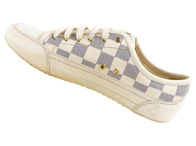 Louis Vuitton sz 35.5 Womens Damier Azur Punchy Sneaker Leather ref.297914  - Joli Closet