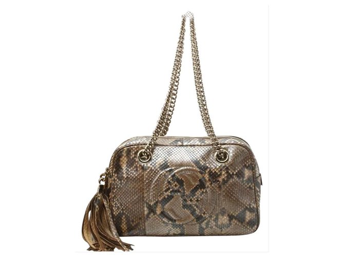 gucci python shoulder bolsa
