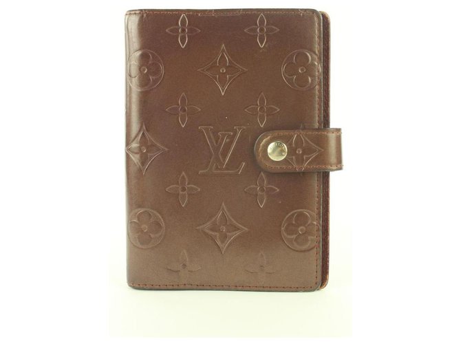 Louis Vuitton Bordeaux Monogram Vernis Mat Small Ring Agenda PM Diary Cover  Leather ref.297974 - Joli Closet