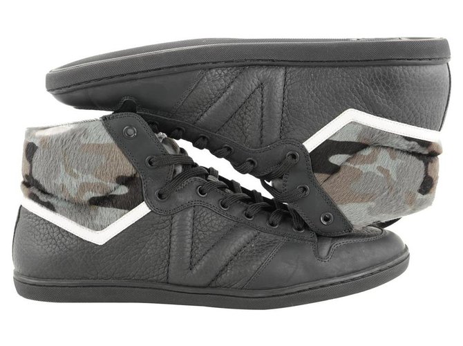 Louis Vuitton LV6 Herren 6  Camo x Spitfire High Top Sneaker aus schwarzem Leder  ref.298052