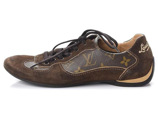 Louis Vuitton Männer LV10 oder US11 Brauner Wildleder Monogram Energie Sneaker