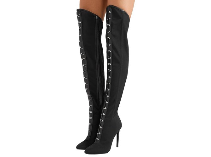Giuseppe Zanotti Over-the-Knee Boots Stretch Mesh Leather Trimmed Janice High  ref.298167