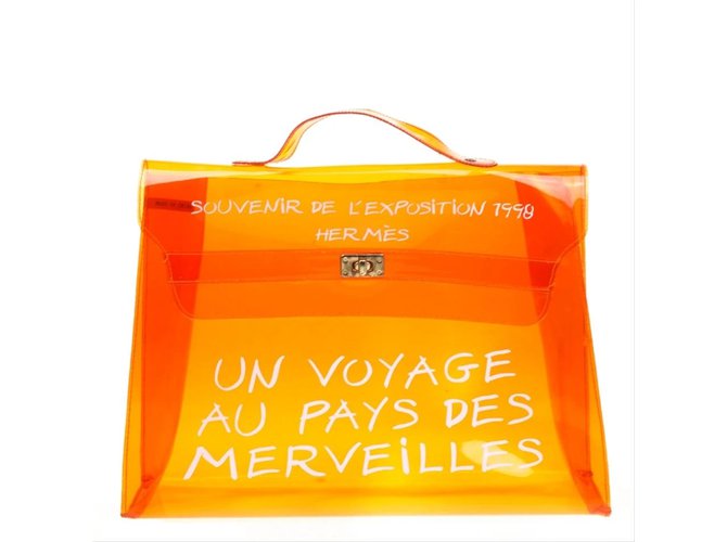 Hermès Translucent Souvenir De L'Exposition Kelly Orange  ref.298250