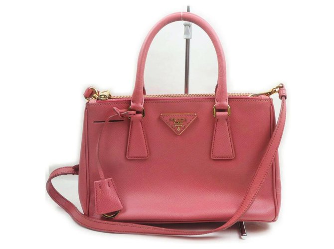 Prada Small Pink Saffiano Leather Luxe 2WAY tote ref.298284 - Joli