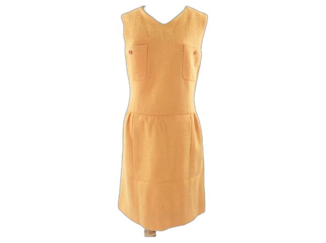Chanel Medium Orange Wool CC Dress  ref.298368