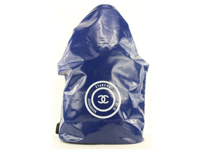 Chanel Blue Waterproof CC Sports Jumbo Backpack  ref.298393