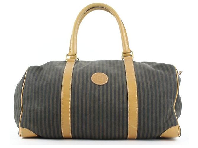 Fendi Mala Pequin Stripe Boston Duffle