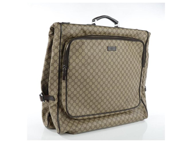 Gucci Brown Supreme GG Garment Bag Leather  ref.298417